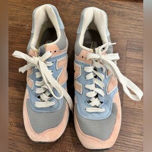 Pink and Blue New Balance Shoes